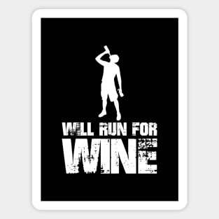 Will Run for Wine - male runner Magnet